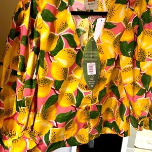 farm Rio fresh lemons puff sleeve blouse